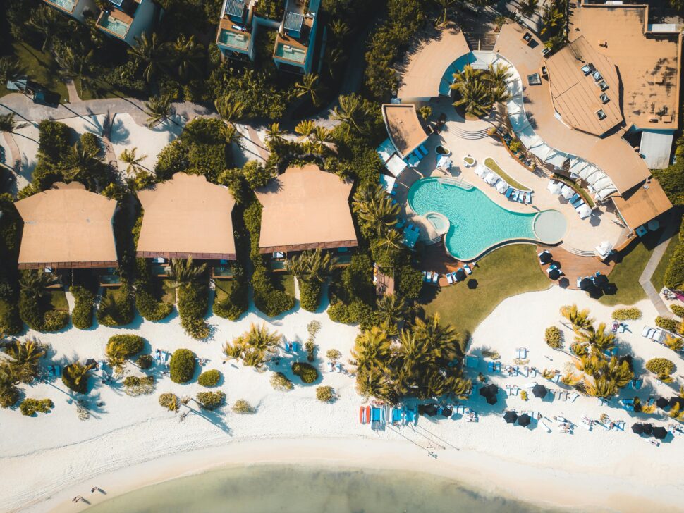 aerial view of a resort in Playa Del Carmen, Mexico