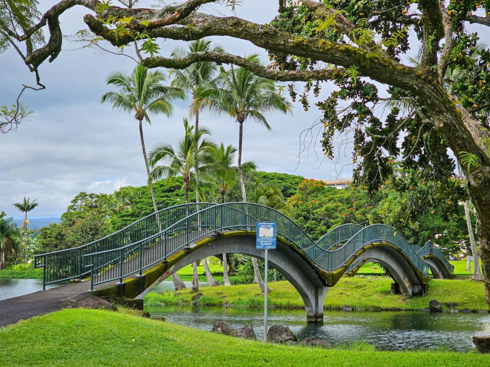 Foot Bridge on River Park in Hilo, Hawaii