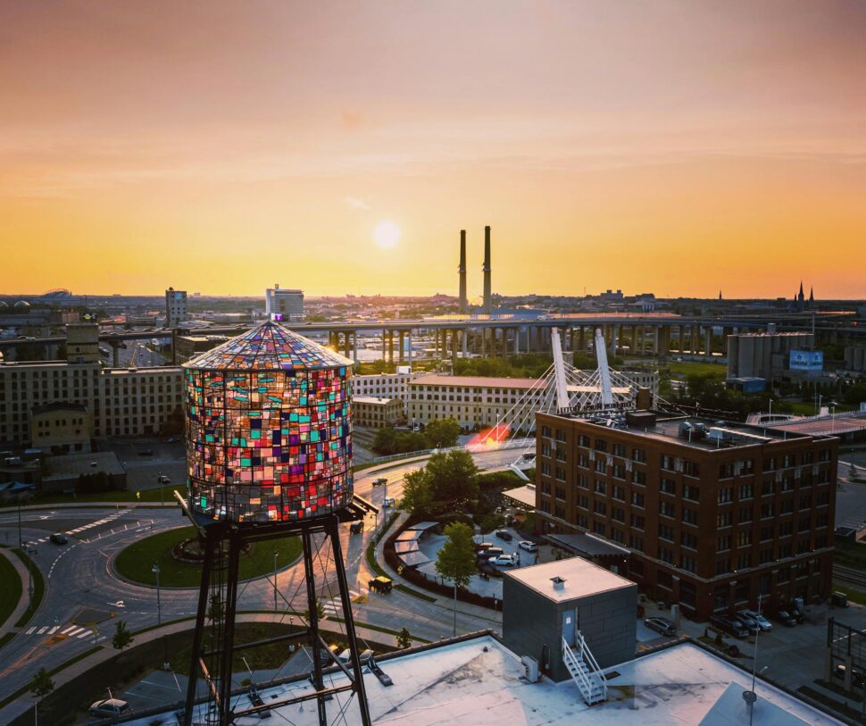 Drone Shot from the top of Coakley Brothers Building