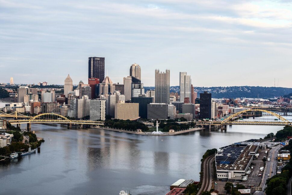 Gray White Concrete Buildings during Clear Blue Sky in Pittsburgh, Pennsylvania