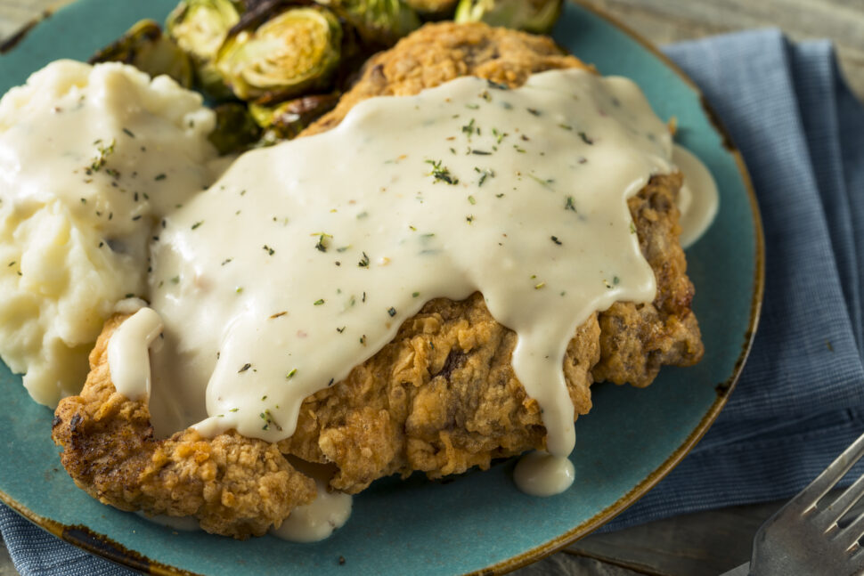 Country Fried Steak with Gravy and Potatoes