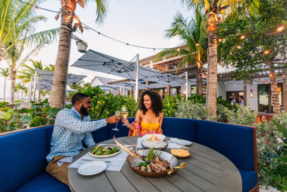 couple dining at Marcus Fish & Chop House at Baha Mar