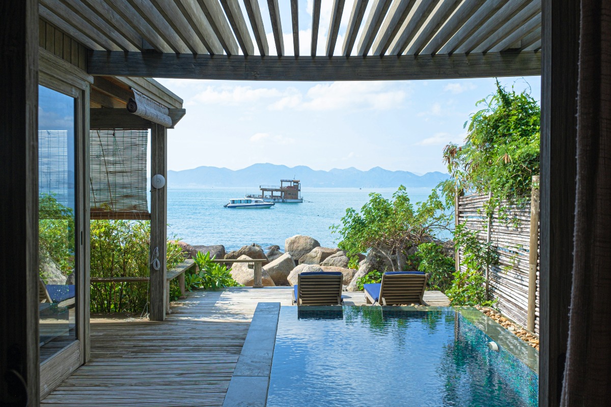 Swimming Pool During day time at luxury hotel