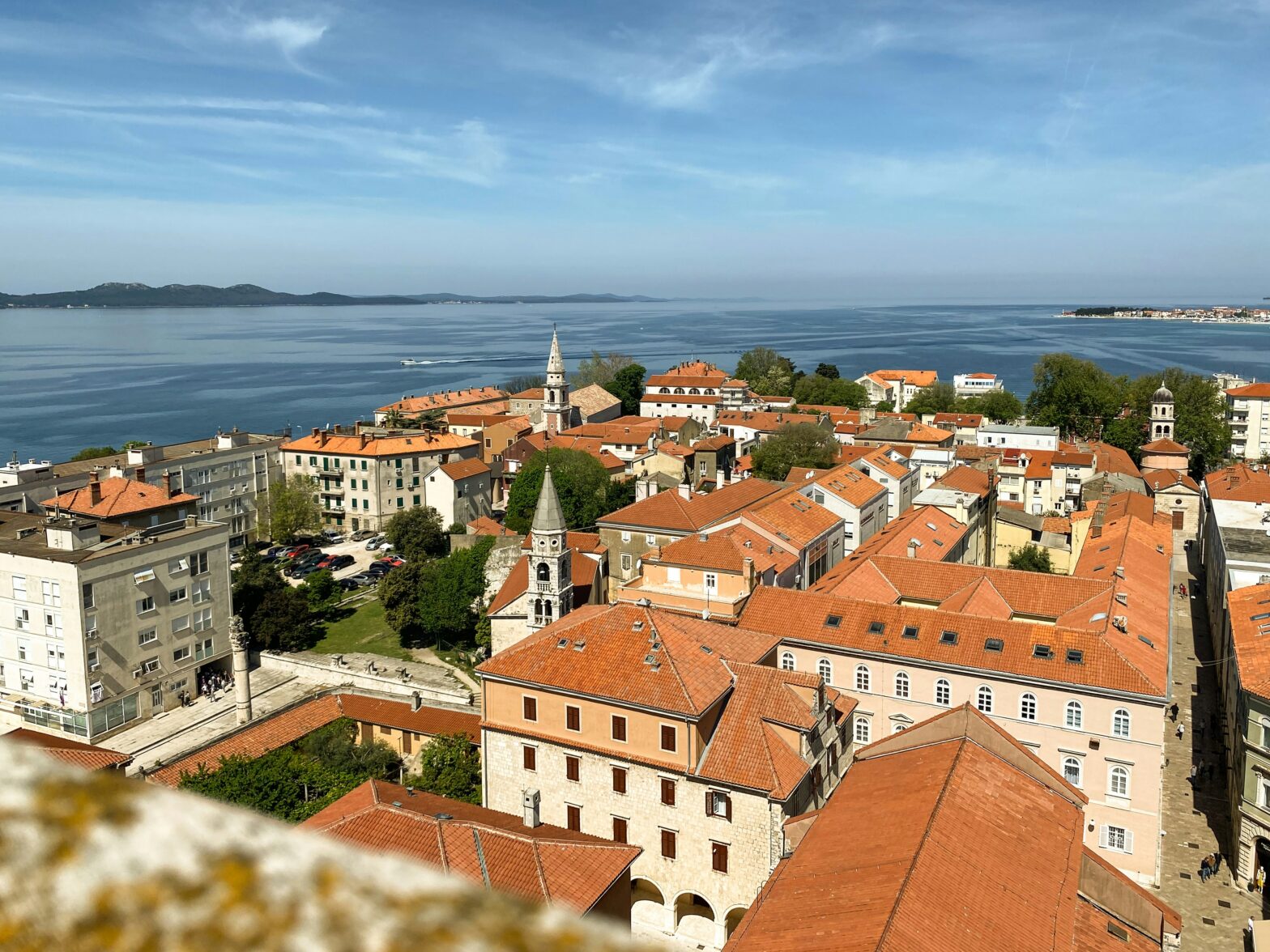 aerial view of the Old Town city center of Zadar, Croatia