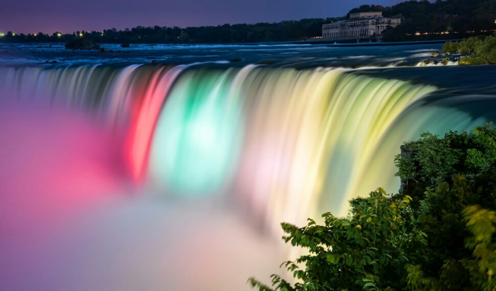 Niagara Falls waterfall in multiple colors