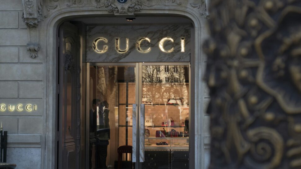 Gucci store in Paris in their upscale shopping districts.