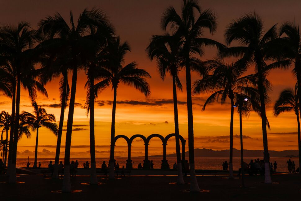 Puerto Vallarta at sunset makes for a romantic destination for Americans.