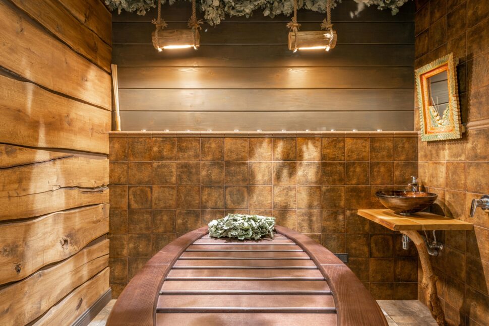 Sauna at a luxury spa for adults looking to relax and rejuvenate. 