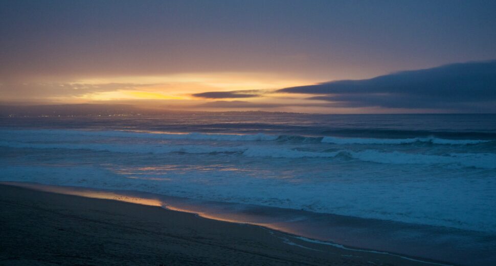 Shoreline as the sun sets for a common sight when traveling to Mexico.