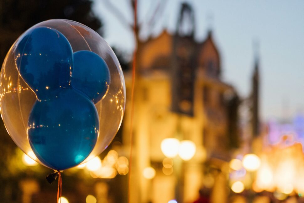 Mickey balloon at Disneyland theme park for a family-friendly extravaganza. 