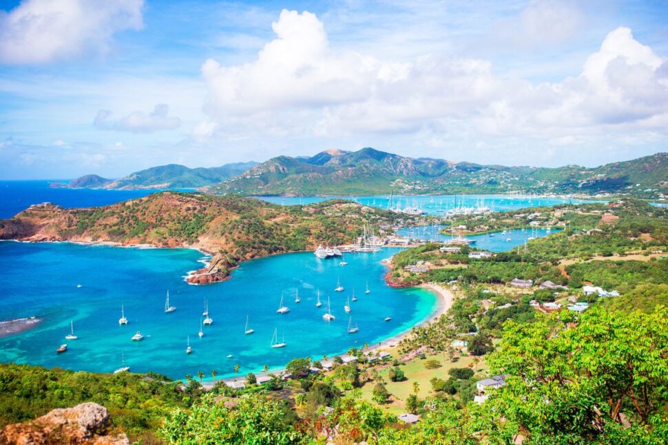 View of English Harbor from Shirley Heights, Antigua