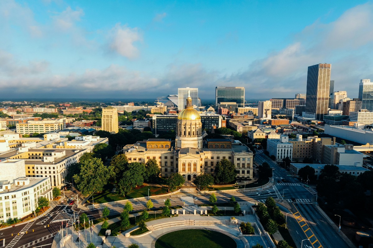 Atlanta, GA, United States aerial view