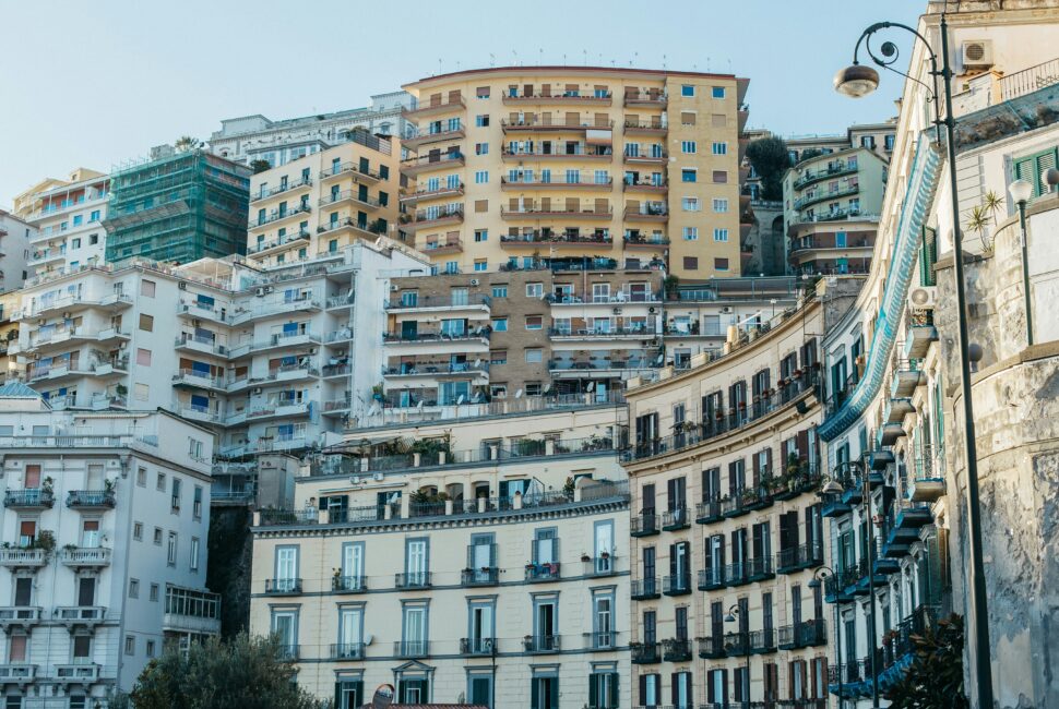 Naples architecture stacked on top of one another