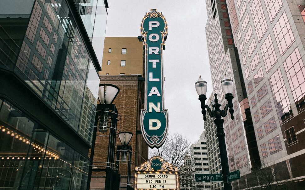 Portland sign welcoming visitors on a weekend getaway