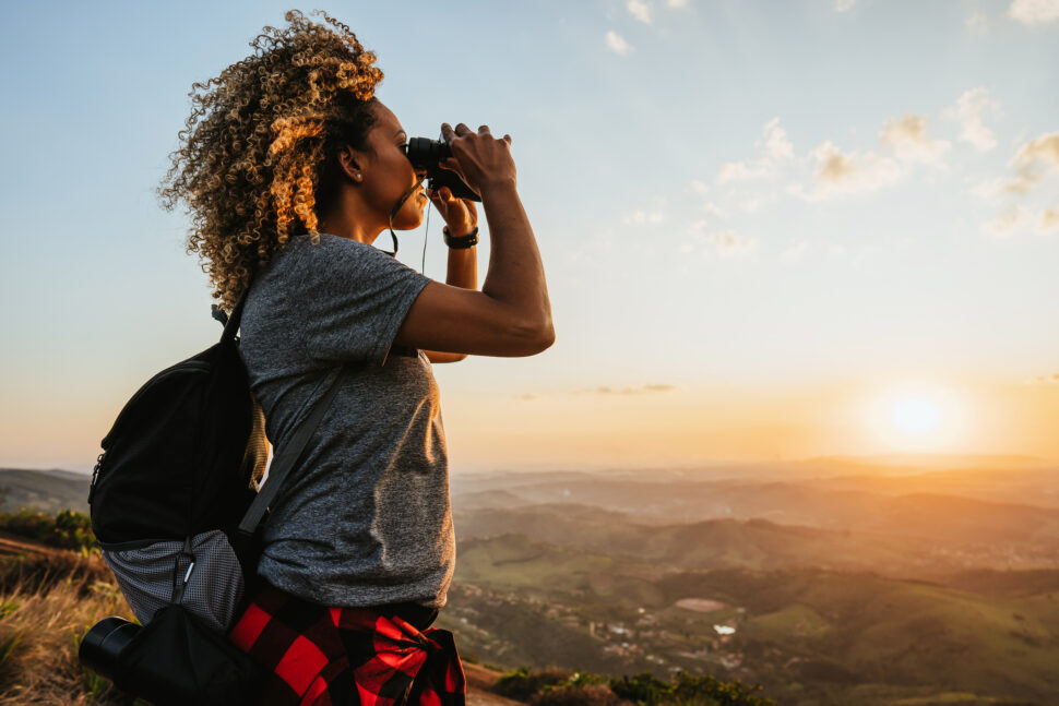 woman overlooking city