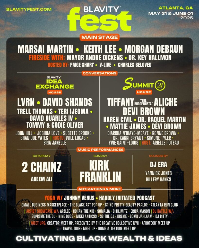 Flyer for Blavity Fest 2025. Atlanta events.