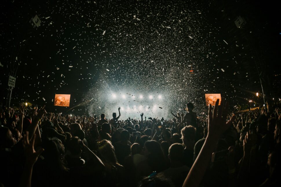 Music lights during a festival