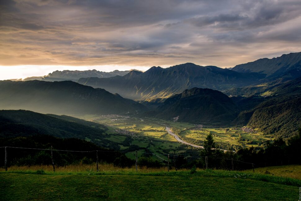 scenic mountains in Bovec, Slovenia