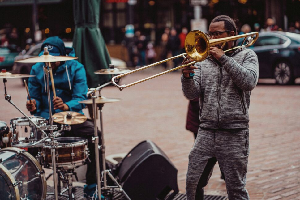Jazz musician on the street
