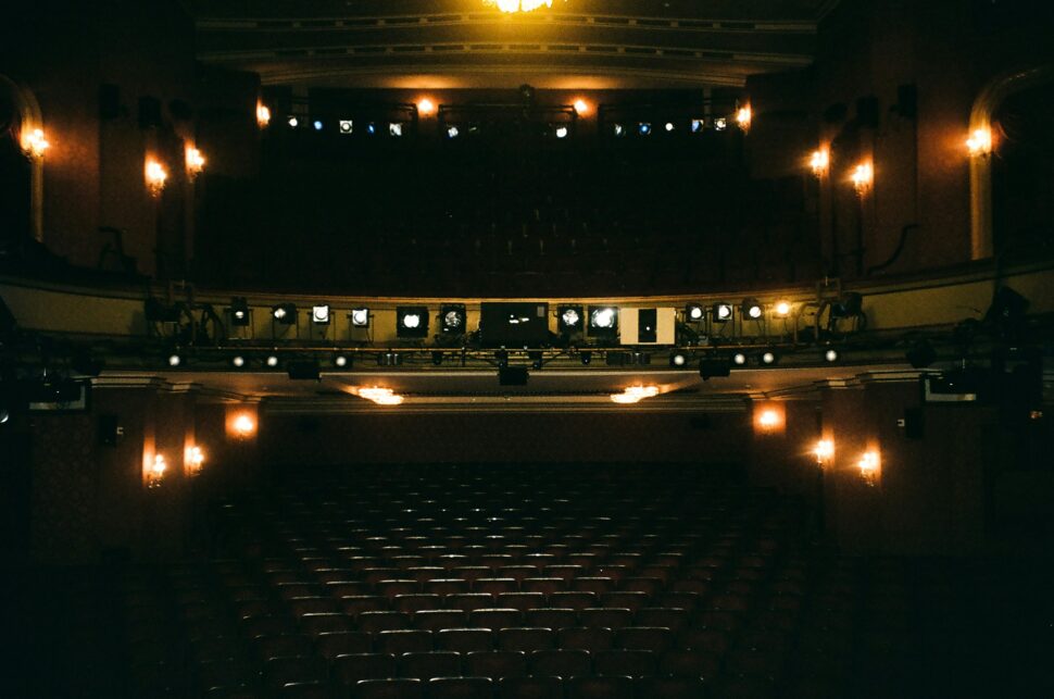 Dim lighting of a theater's interior
