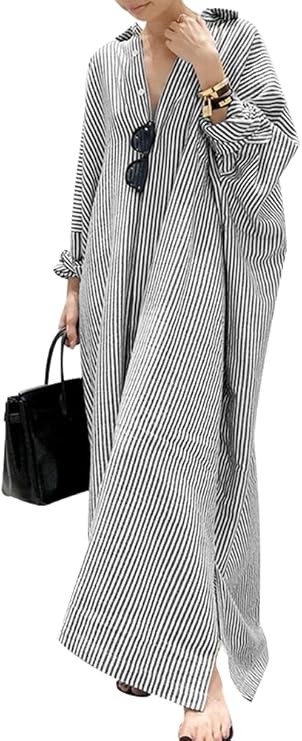 chouyatou Women's Maxi Shirt Dress
