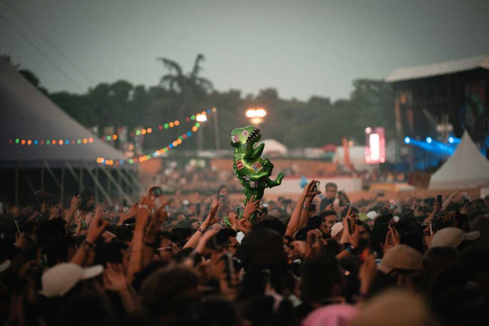Packed outdoor music festival.
