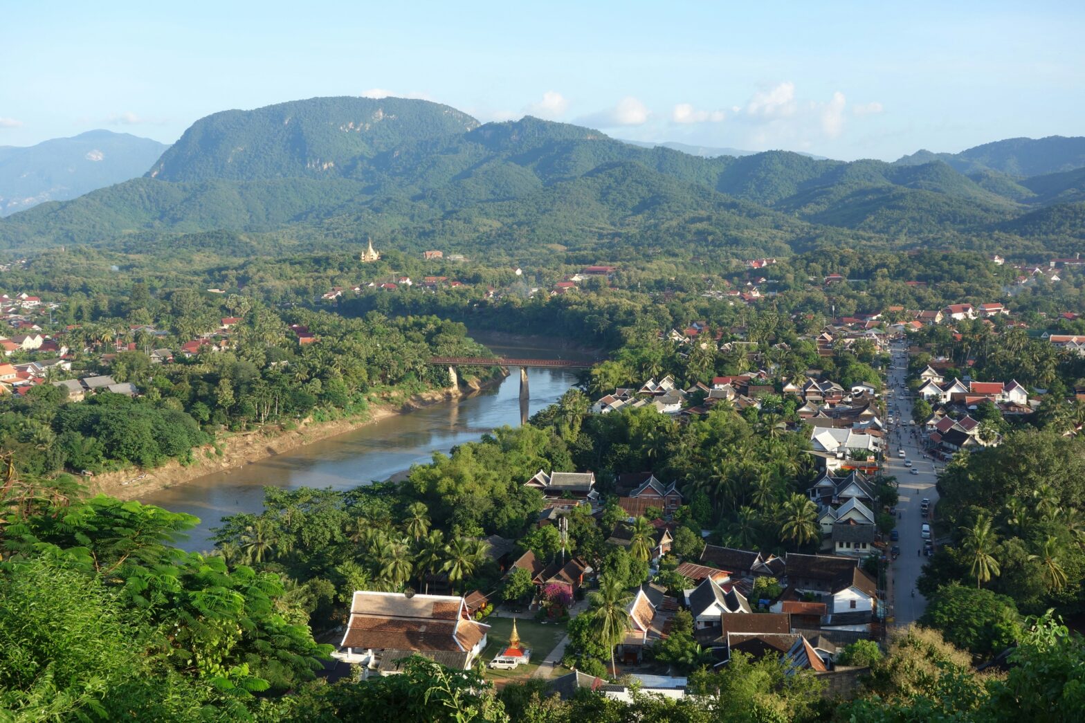 aerial view of the city of Luang Prabang, Laos
