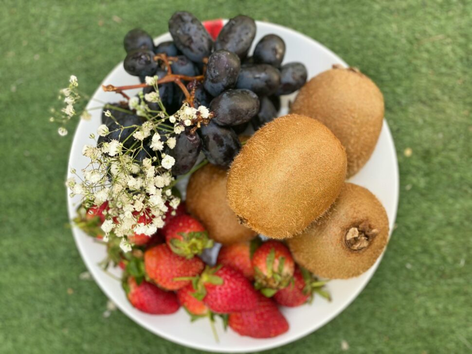fruit platter with kiwis