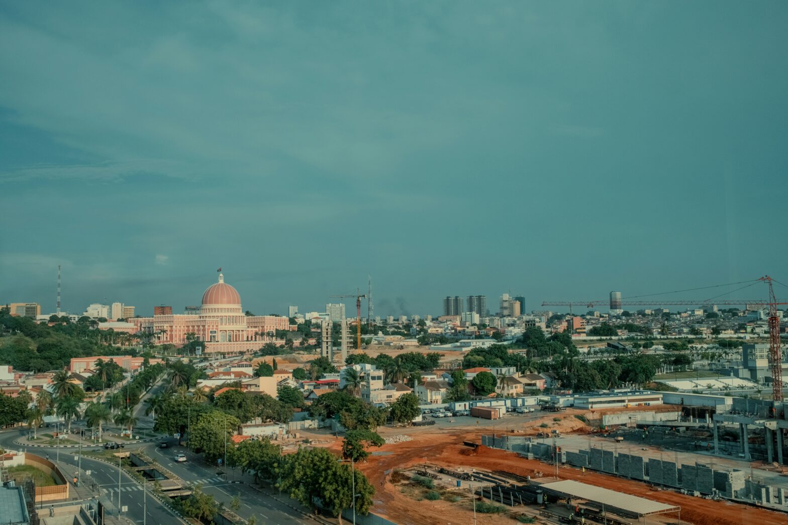 Aerial view of the center of Luanda, Angola.