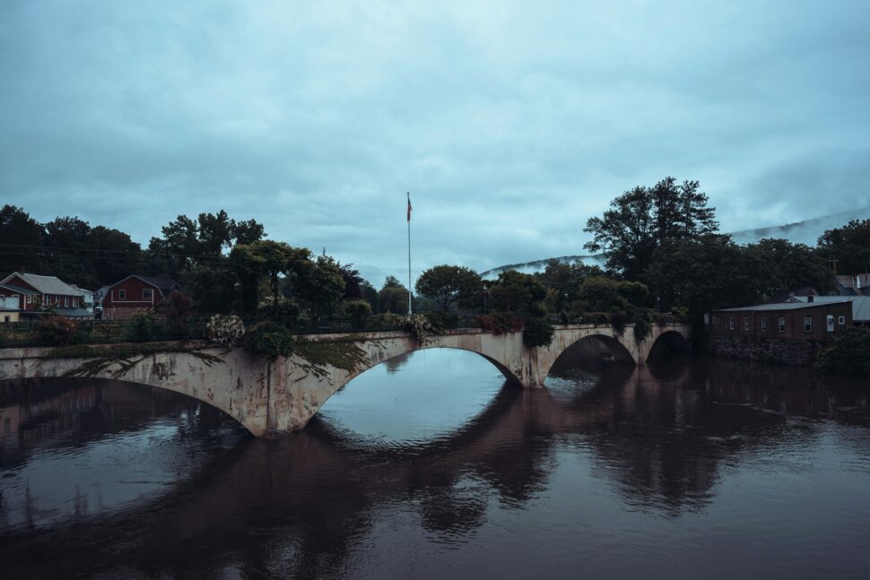 The Bridge of Flowers in Shelburne Falls, Massachusetts.