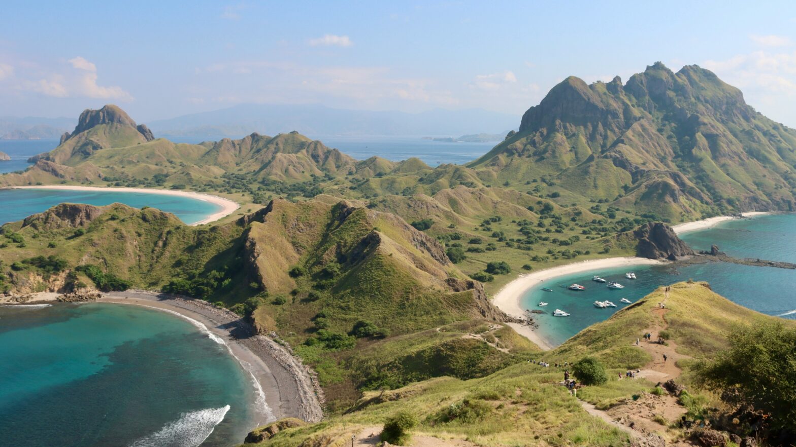 aerial view of the shorelines of the Komodo Islands, Indonesia